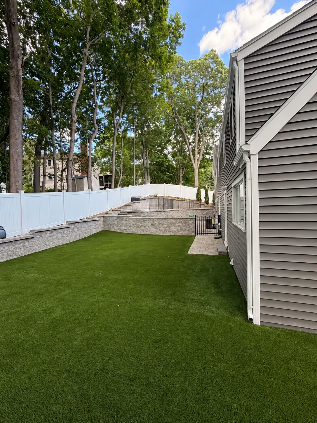 Lawn framed by landscape walls